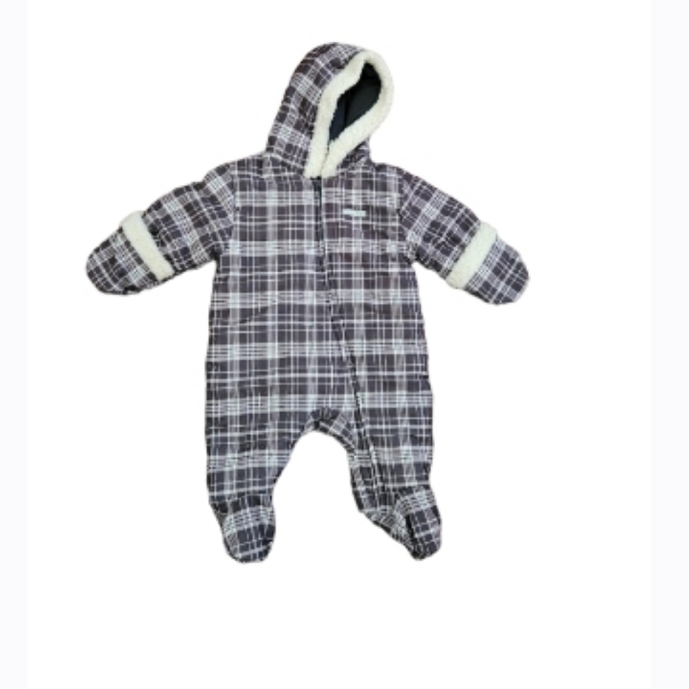 CALVIN KLEIN BABY ONE PIECE SUIT WINTER WARM ZIP UP HOODED JUMPSUIT SZ 3…